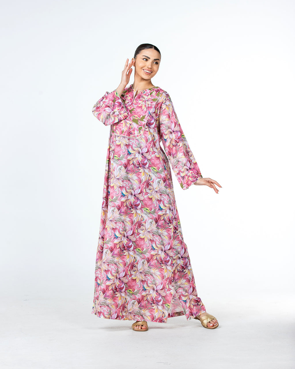 Mashail – Embroidered Cotton Mukhawar Dress
