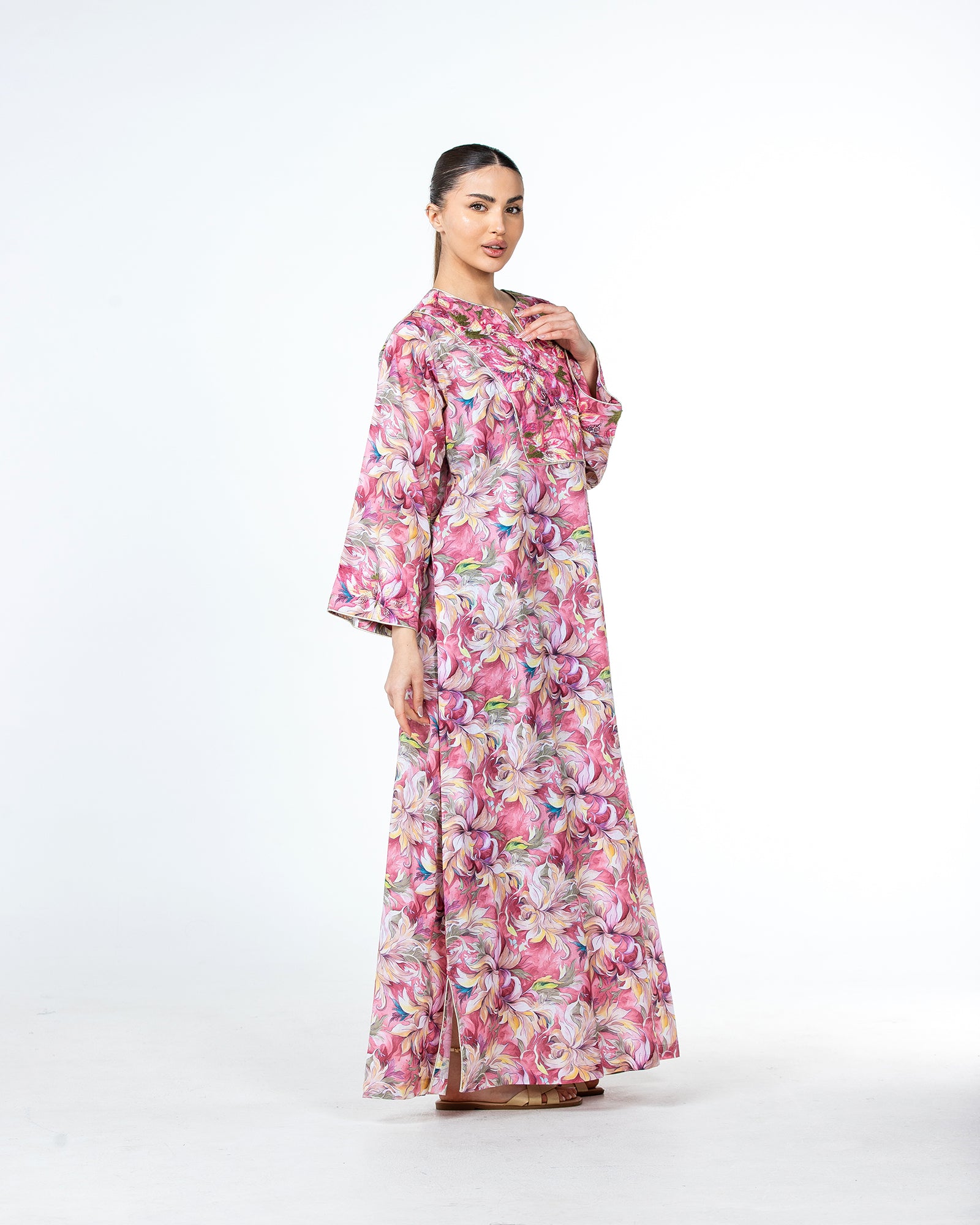 Mashail – Embroidered Cotton Mukhawar Dress