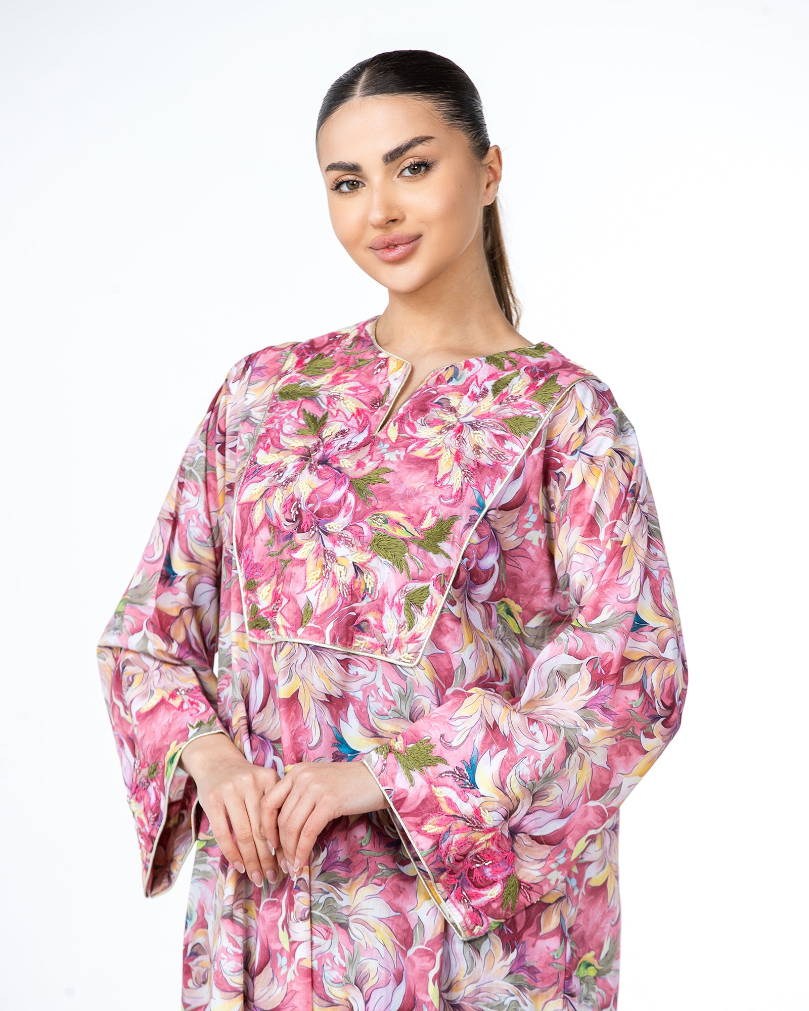 Mashail – Embroidered Cotton Mukhawar Dress