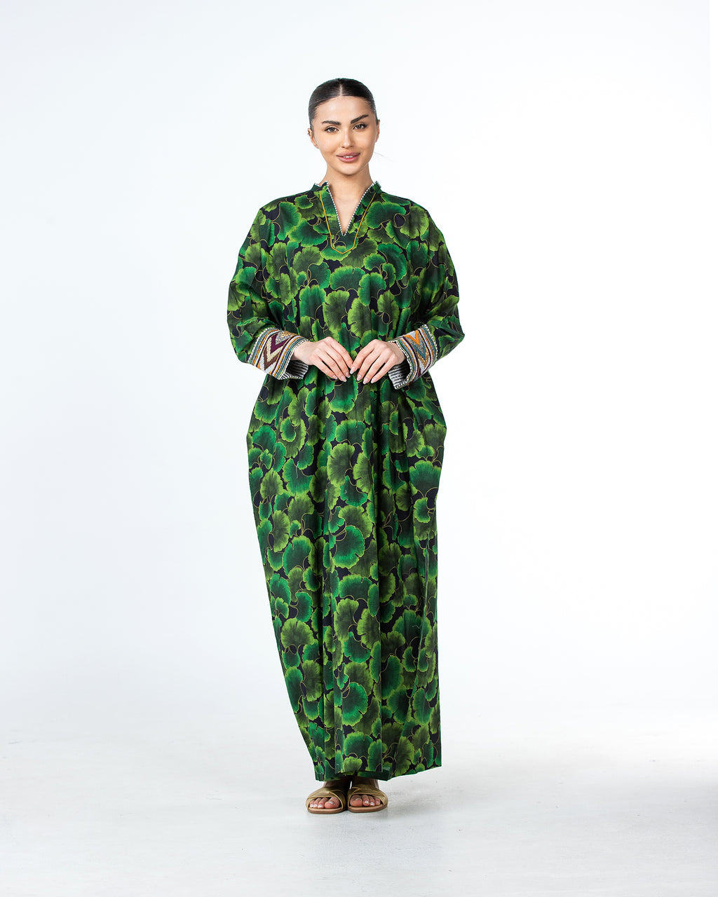 Roaa – Printed Cotton Kaftan Jalabiya