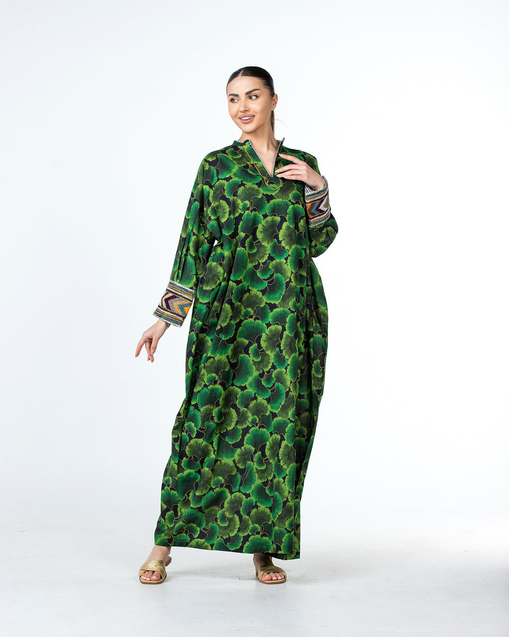 Roaa – Printed Cotton Kaftan Jalabiya