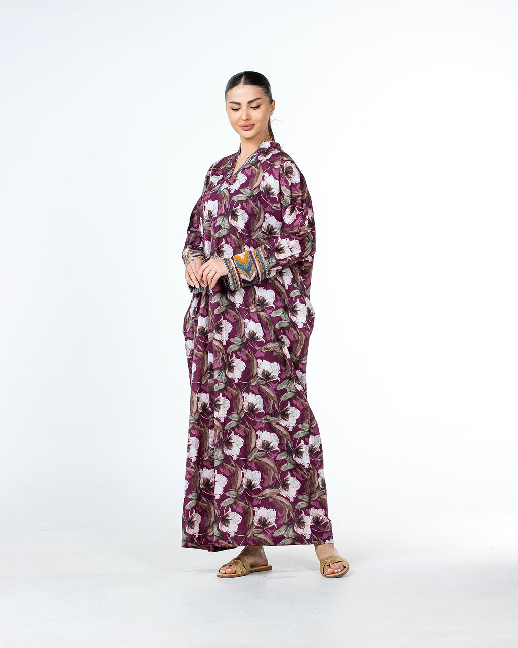 Roaa – Printed Cotton Kaftan Jalabiya