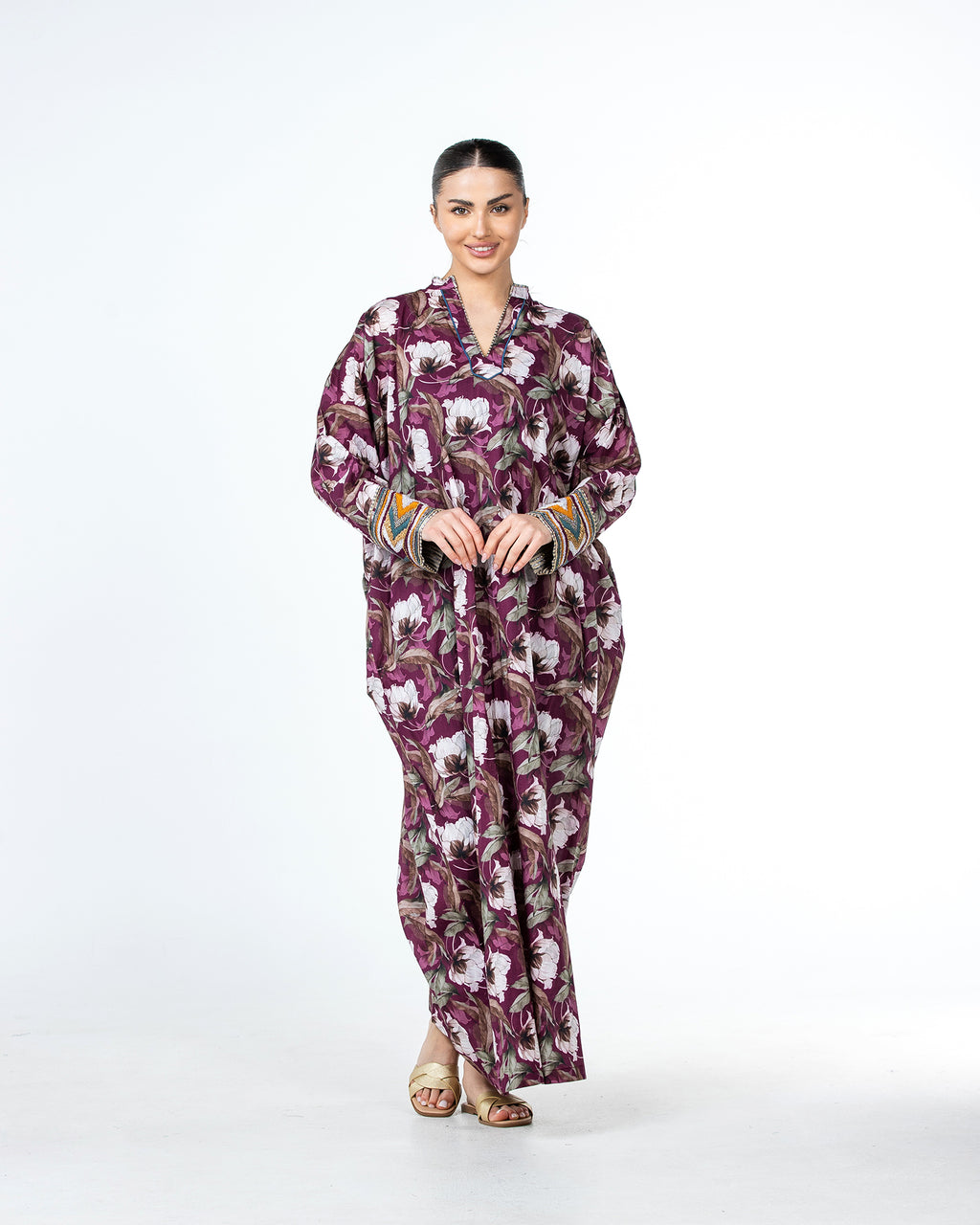 Roaa – Printed Cotton Kaftan Jalabiya