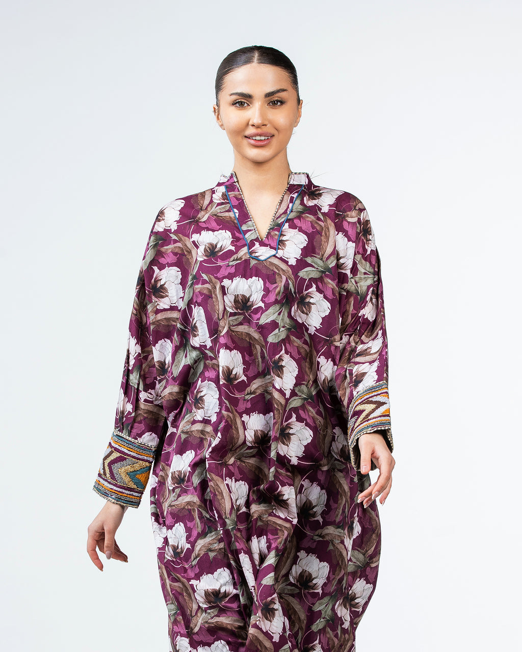 Roaa – Printed Cotton Kaftan Jalabiya