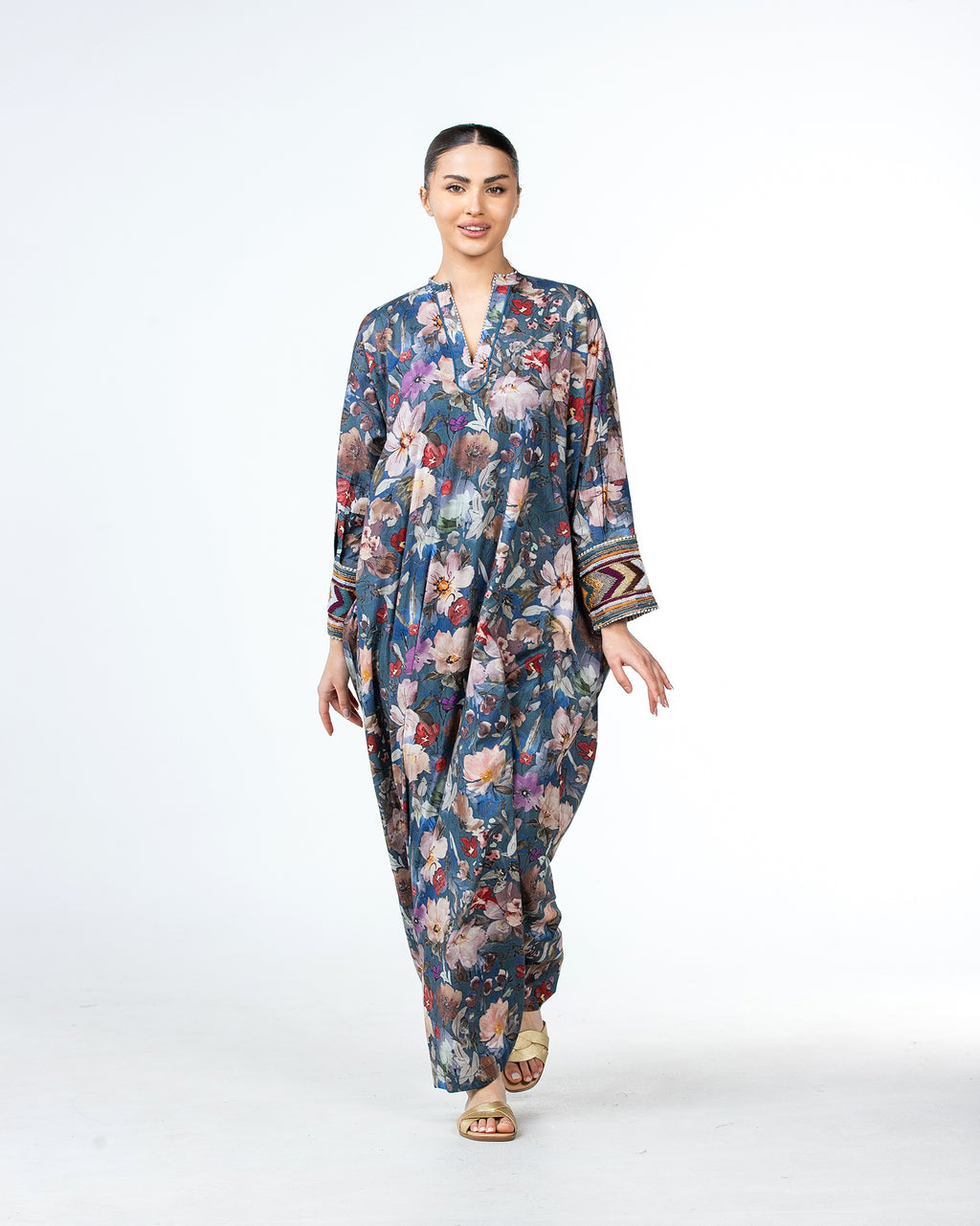 Roaa – Printed Cotton Kaftan Jalabiya