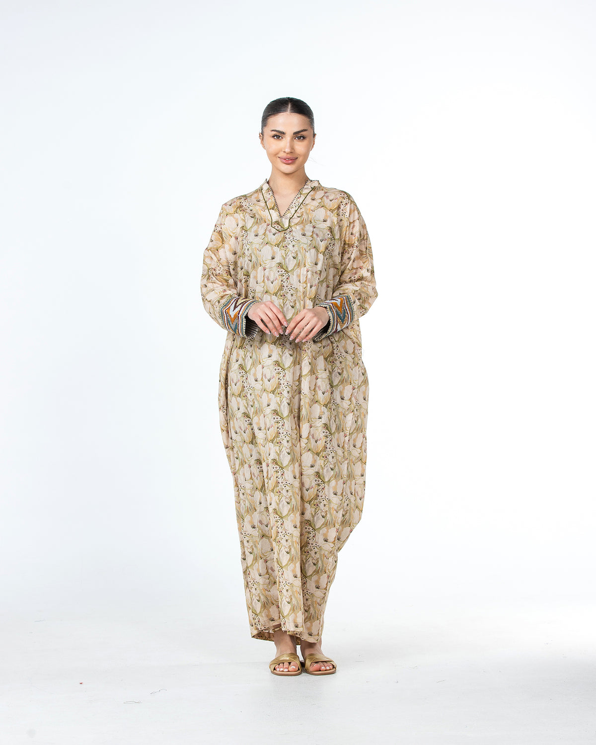 Roaa – Printed Cotton Kaftan Jalabiya