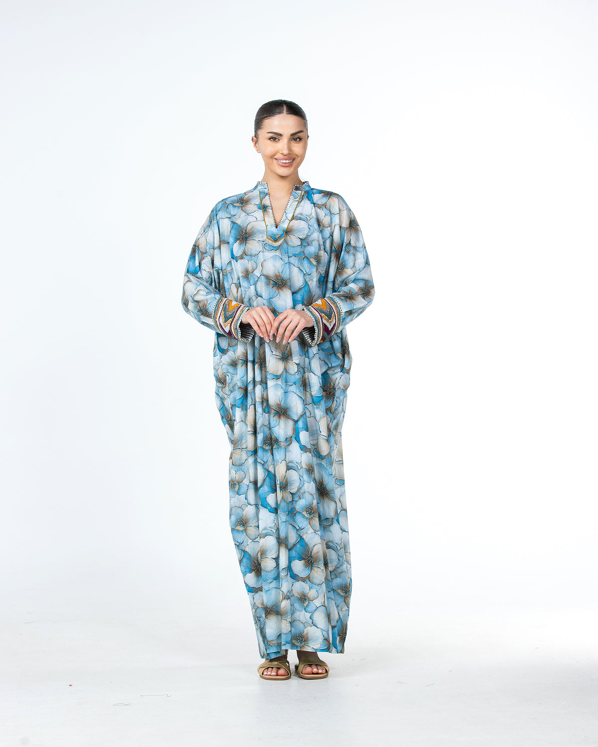 Roaa – Printed Cotton Kaftan Jalabiya