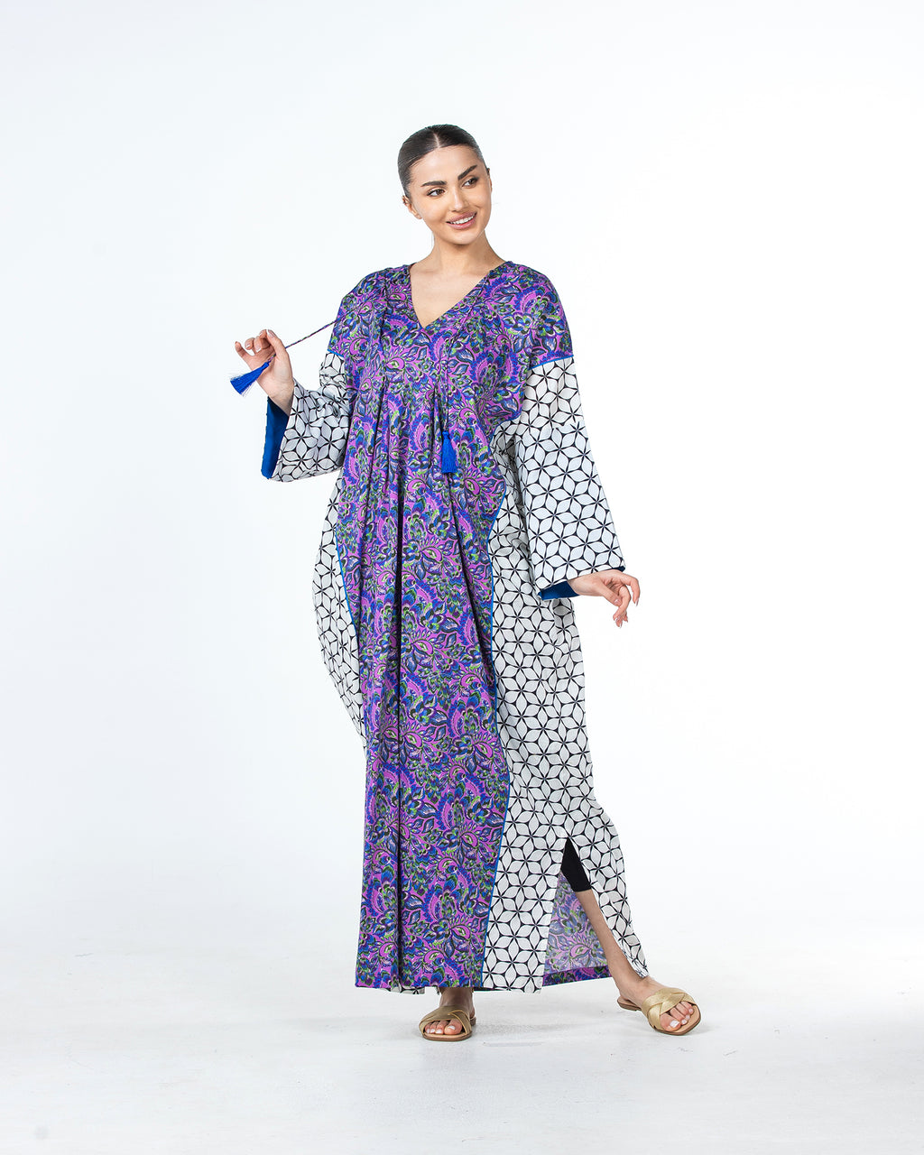 Sabah – Patchwork Cotton Kaftan Dress