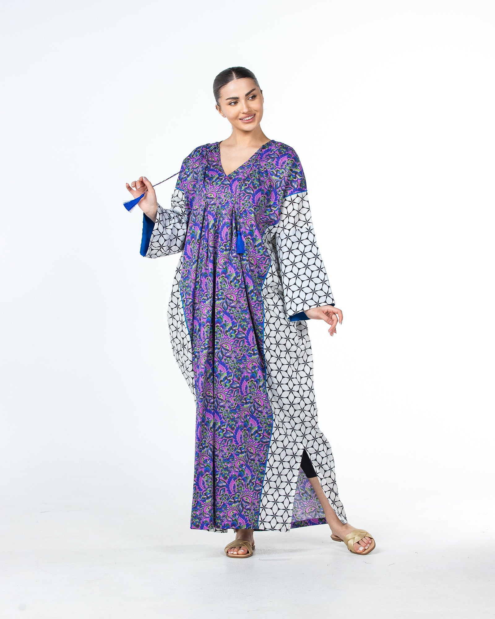 Sabah – Patchwork Cotton Kaftan Dress