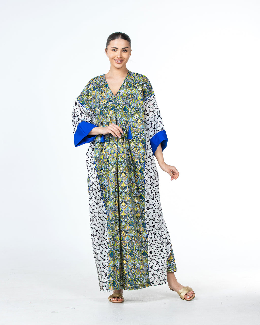 Sabah – Patchwork Cotton Kaftan Dress