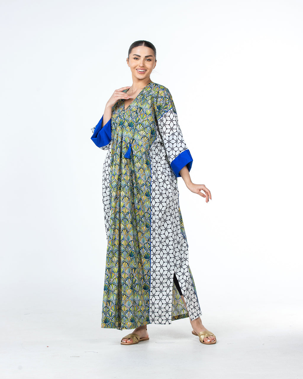 Sabah – Patchwork Cotton Kaftan Dress