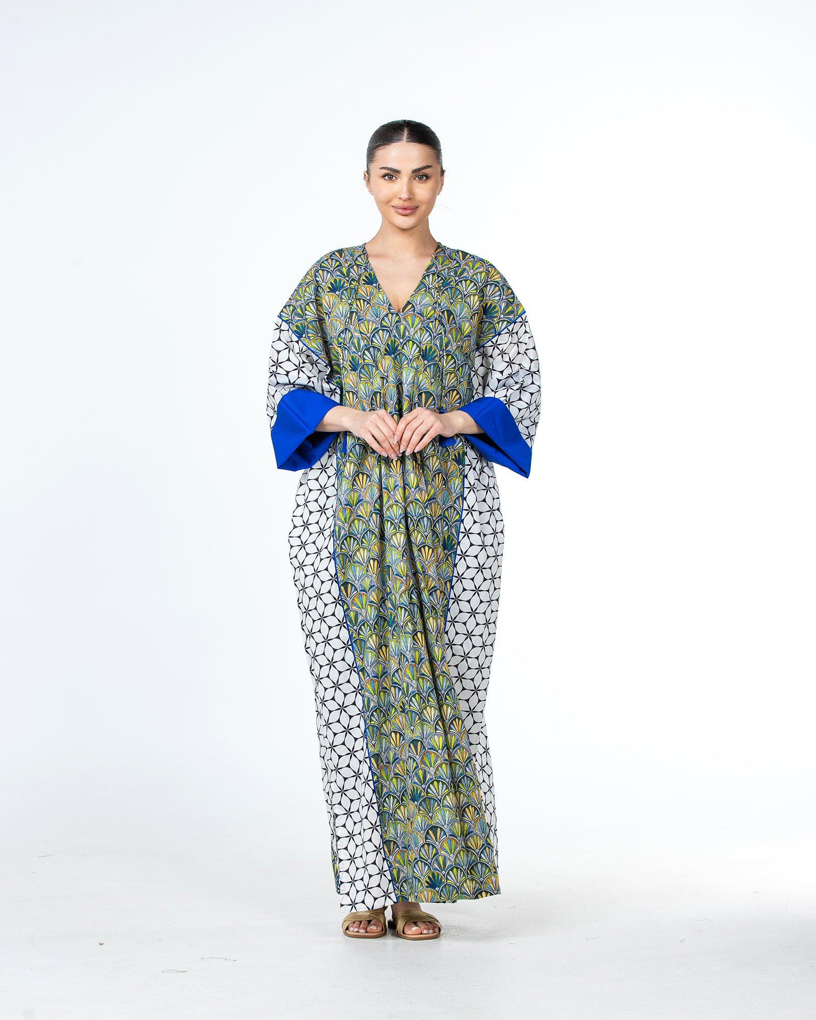 Sabah – Patchwork Cotton Kaftan Dress