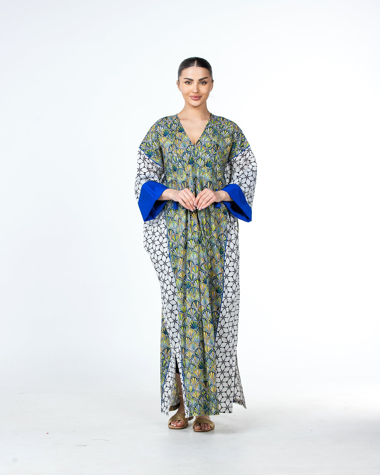 Sabah – Patchwork Cotton Kaftan Dress