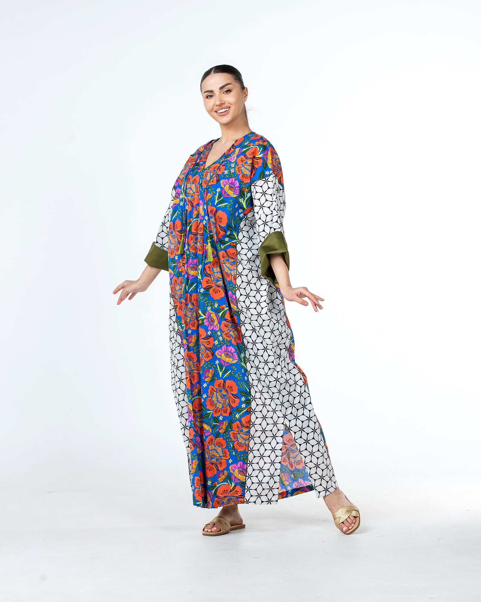 Sabah – Patchwork Cotton Kaftan Dress