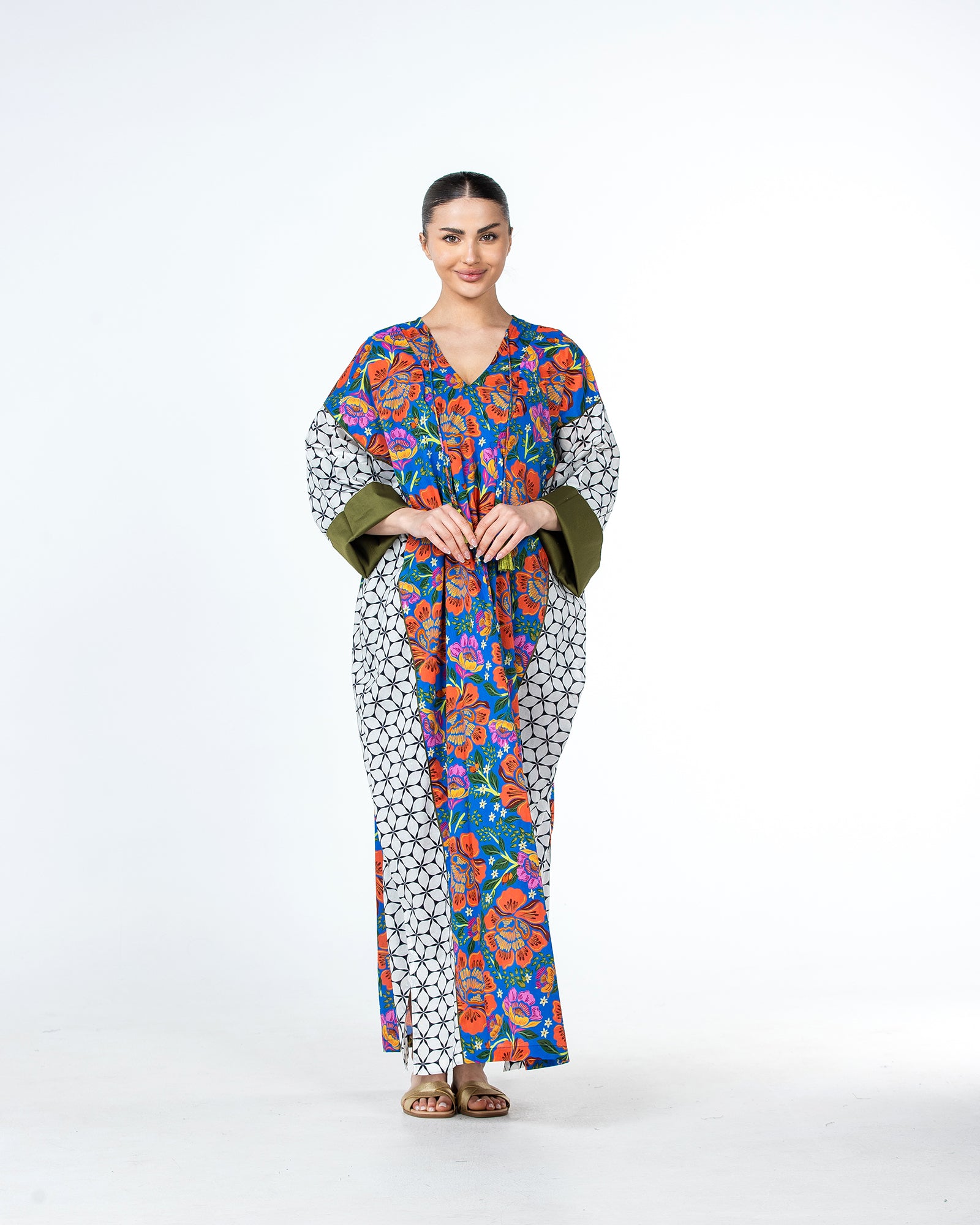 Sabah – Patchwork Cotton Kaftan Dress