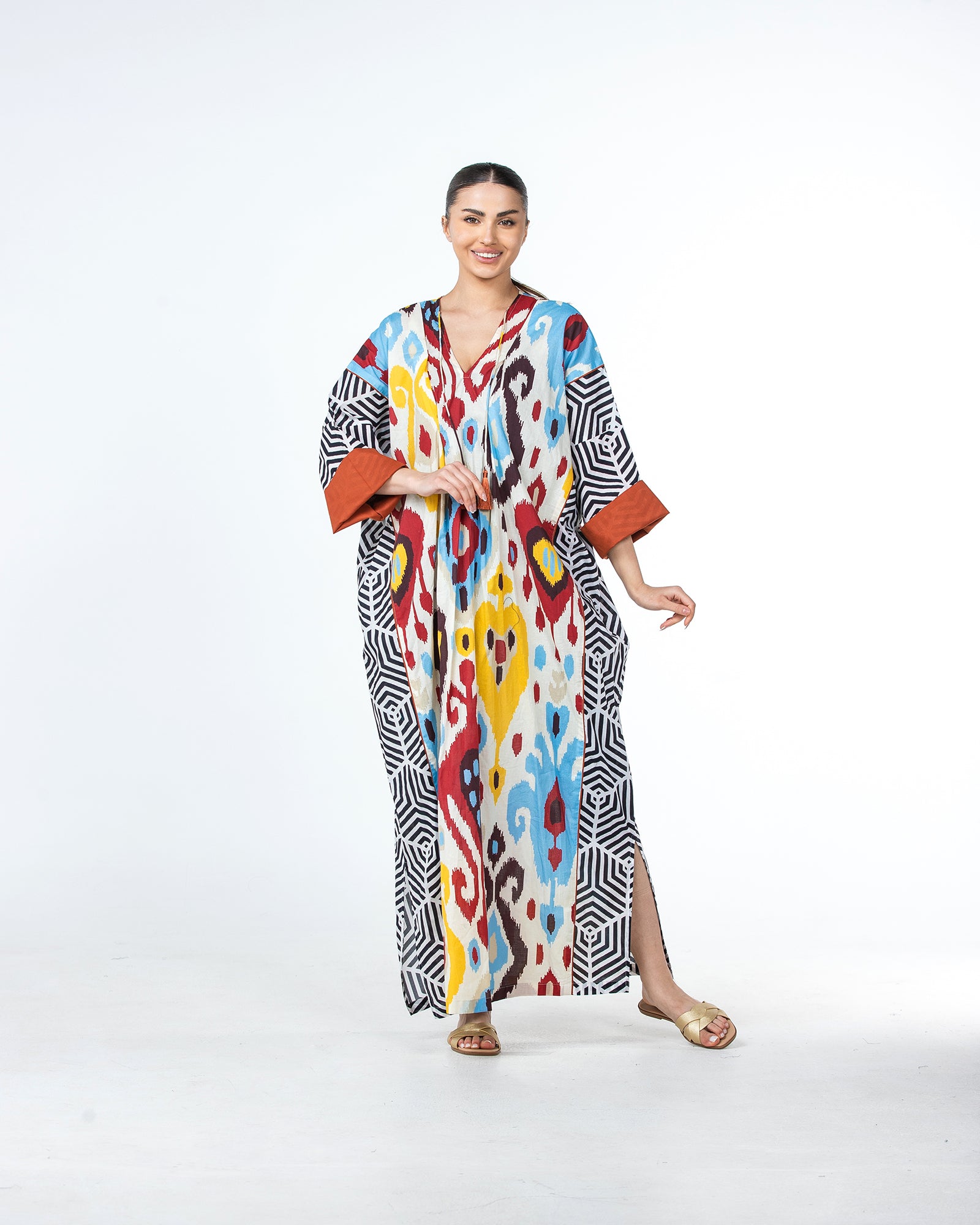 Sabah – Patchwork Cotton Kaftan Dress