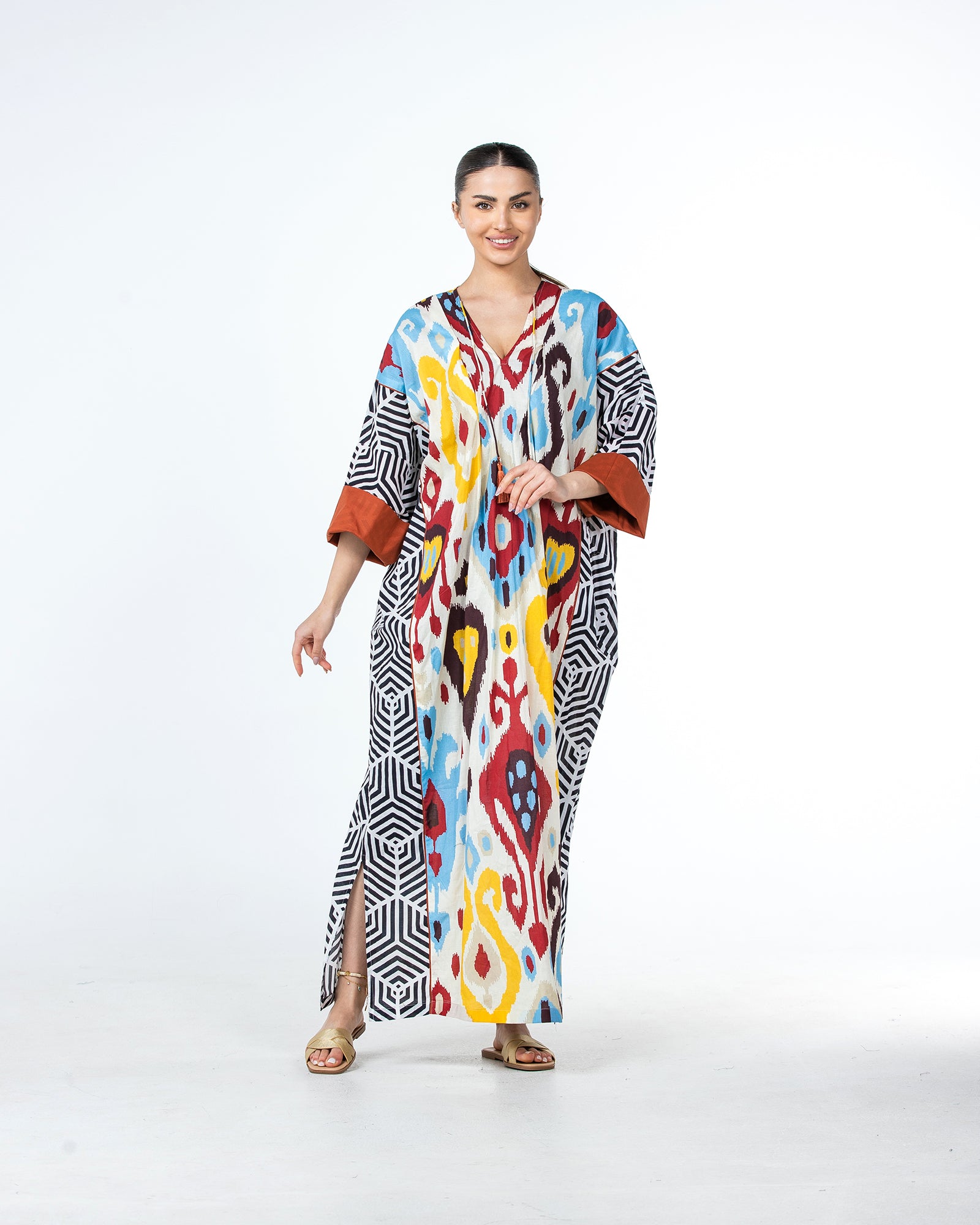Sabah – Patchwork Cotton Kaftan Dress