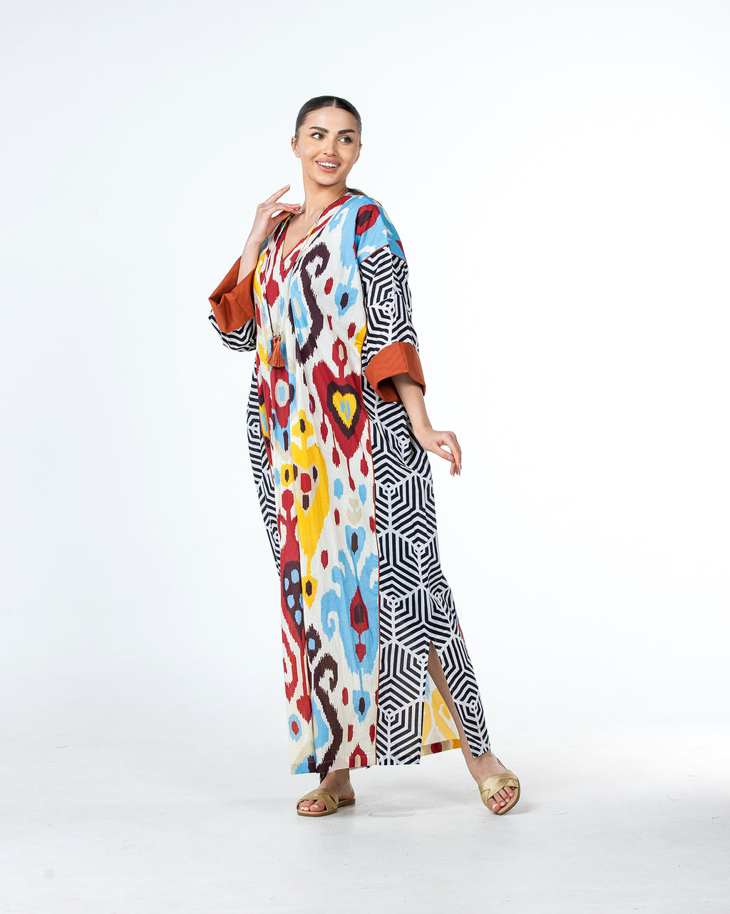 Sabah – Patchwork Cotton Kaftan Dress