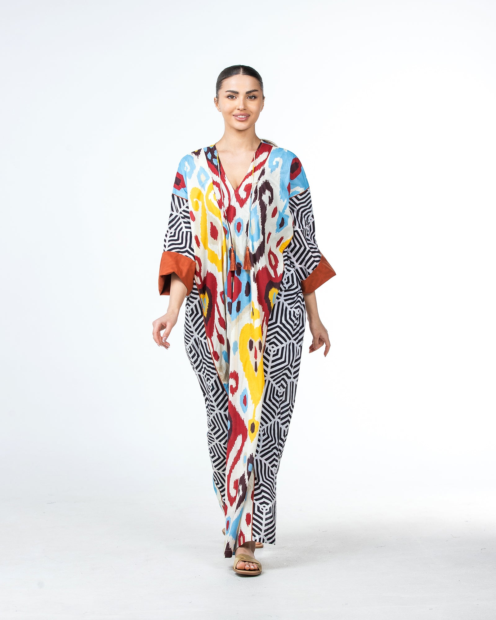Sabah – Patchwork Cotton Kaftan Dress