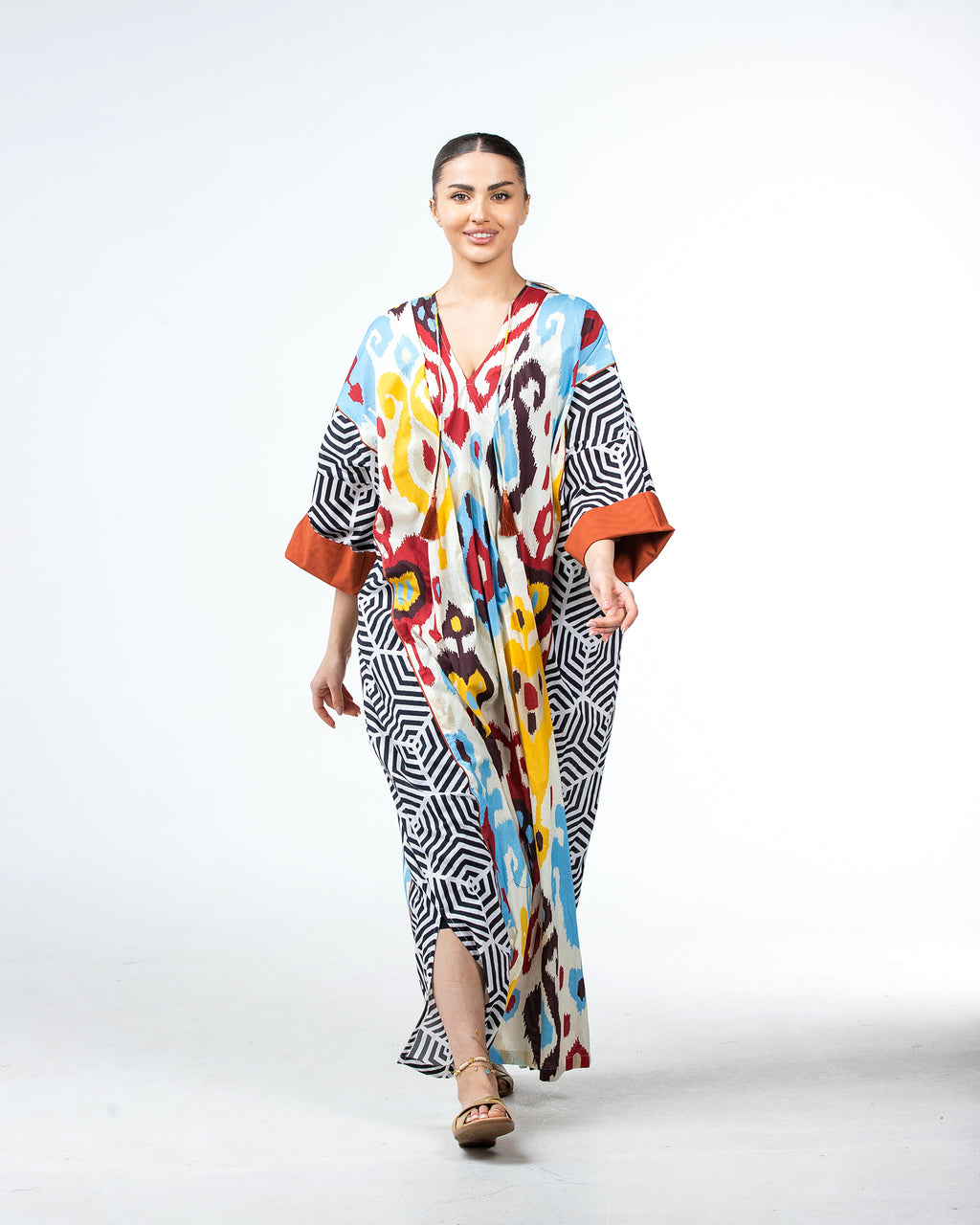 Sabah – Patchwork Cotton Kaftan Dress