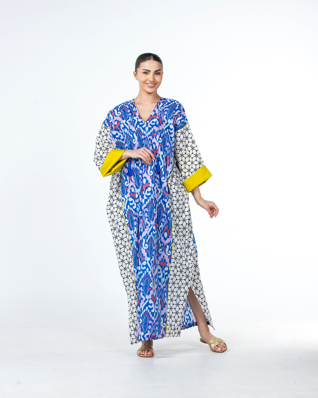 Sabah – Patchwork Cotton Kaftan Dress