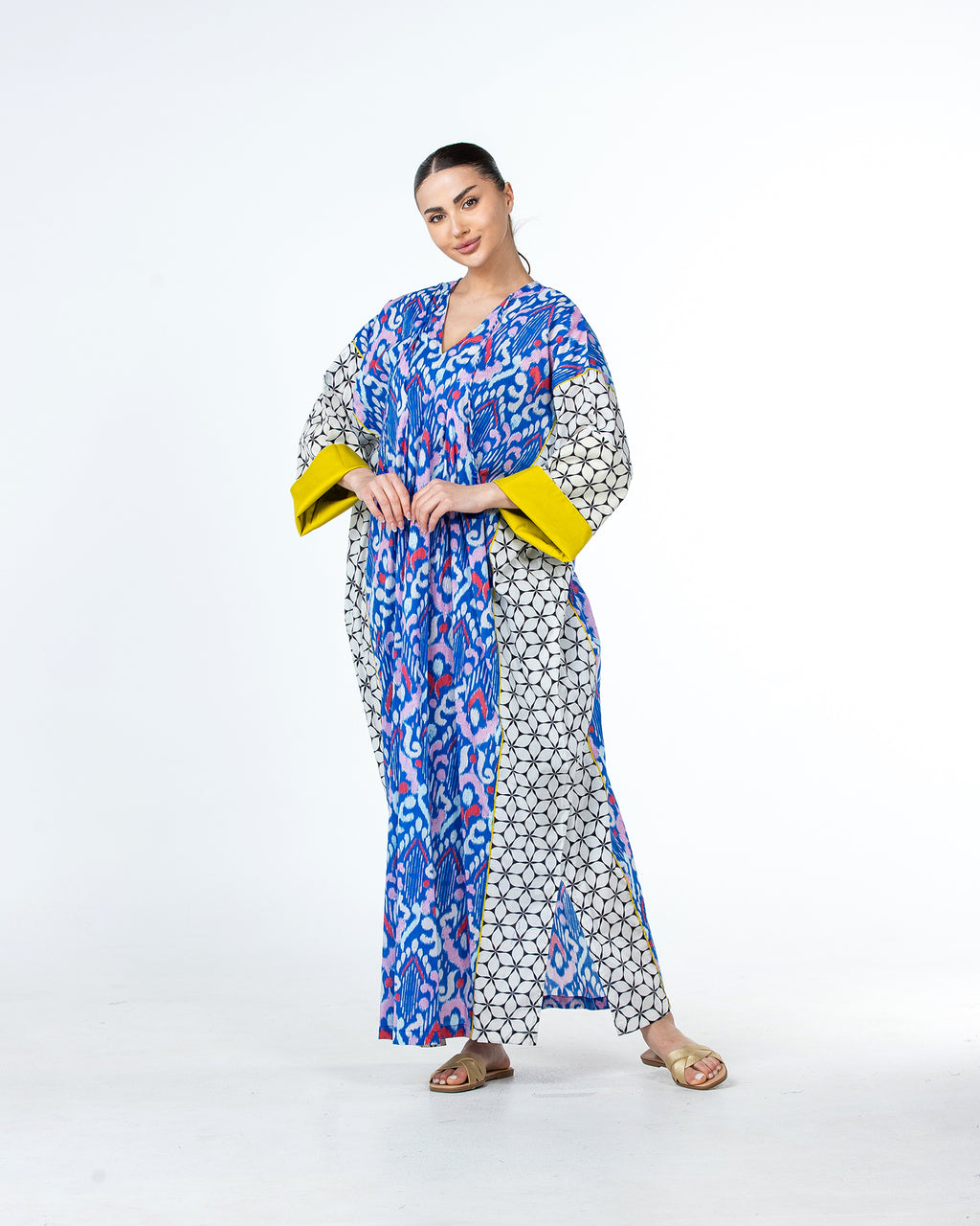 Sabah – Patchwork Cotton Kaftan Dress