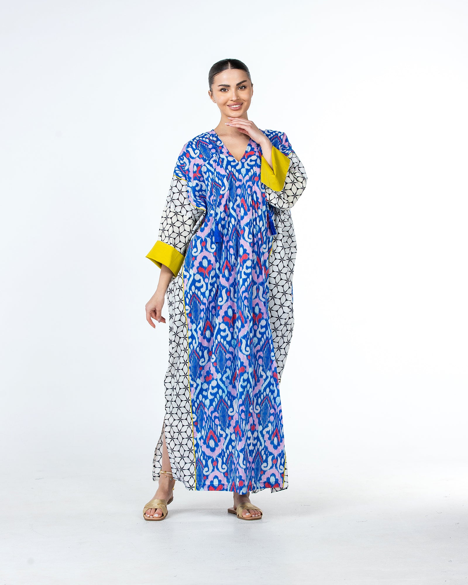 Sabah – Patchwork Cotton Kaftan Dress