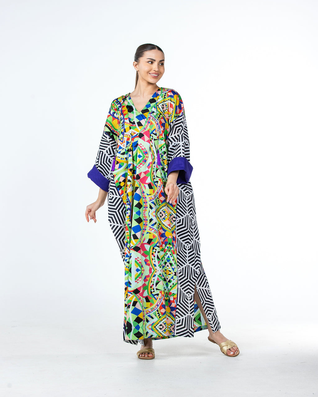 Sabah – Patchwork Cotton Kaftan Dress