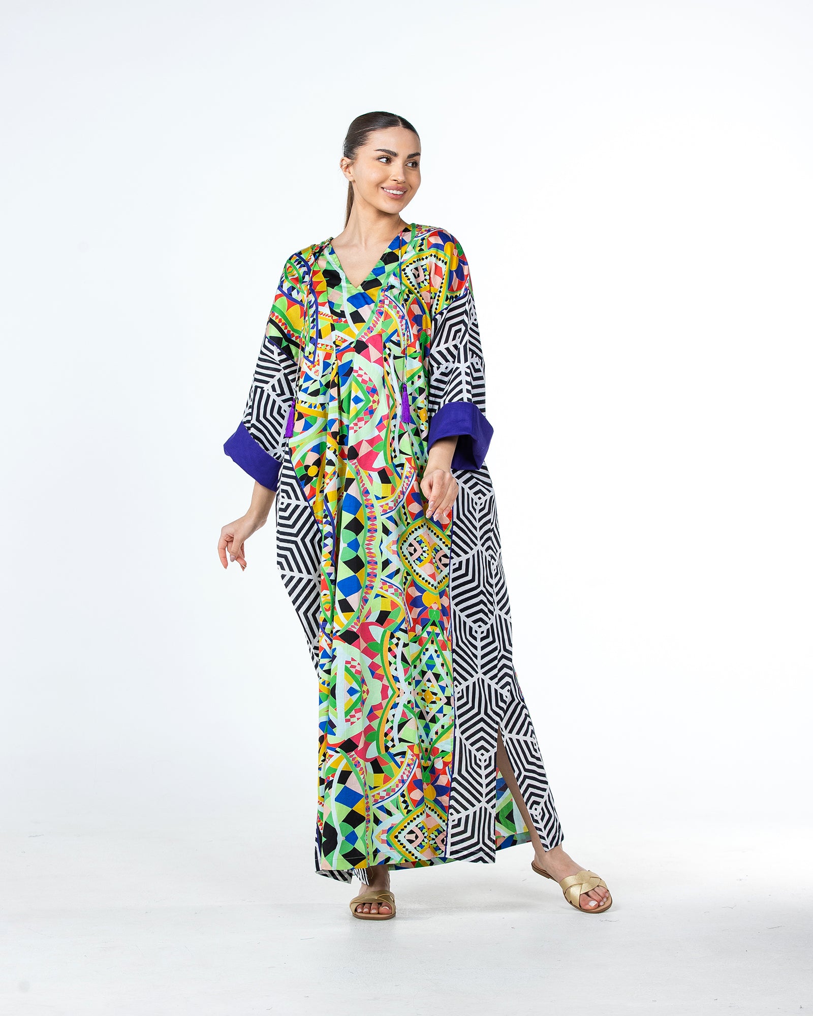 Sabah – Patchwork Cotton Kaftan Dress