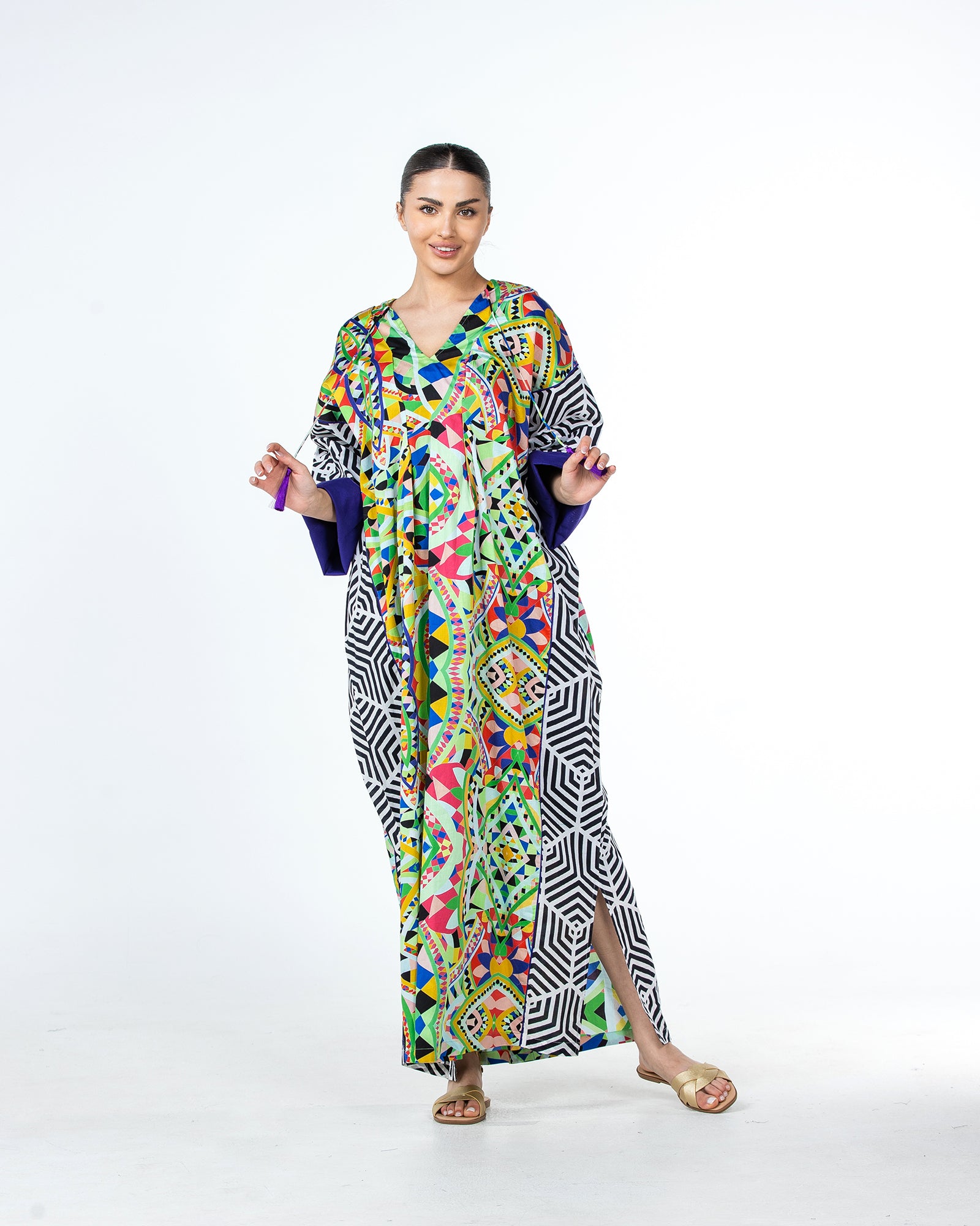 Sabah – Patchwork Cotton Kaftan Dress
