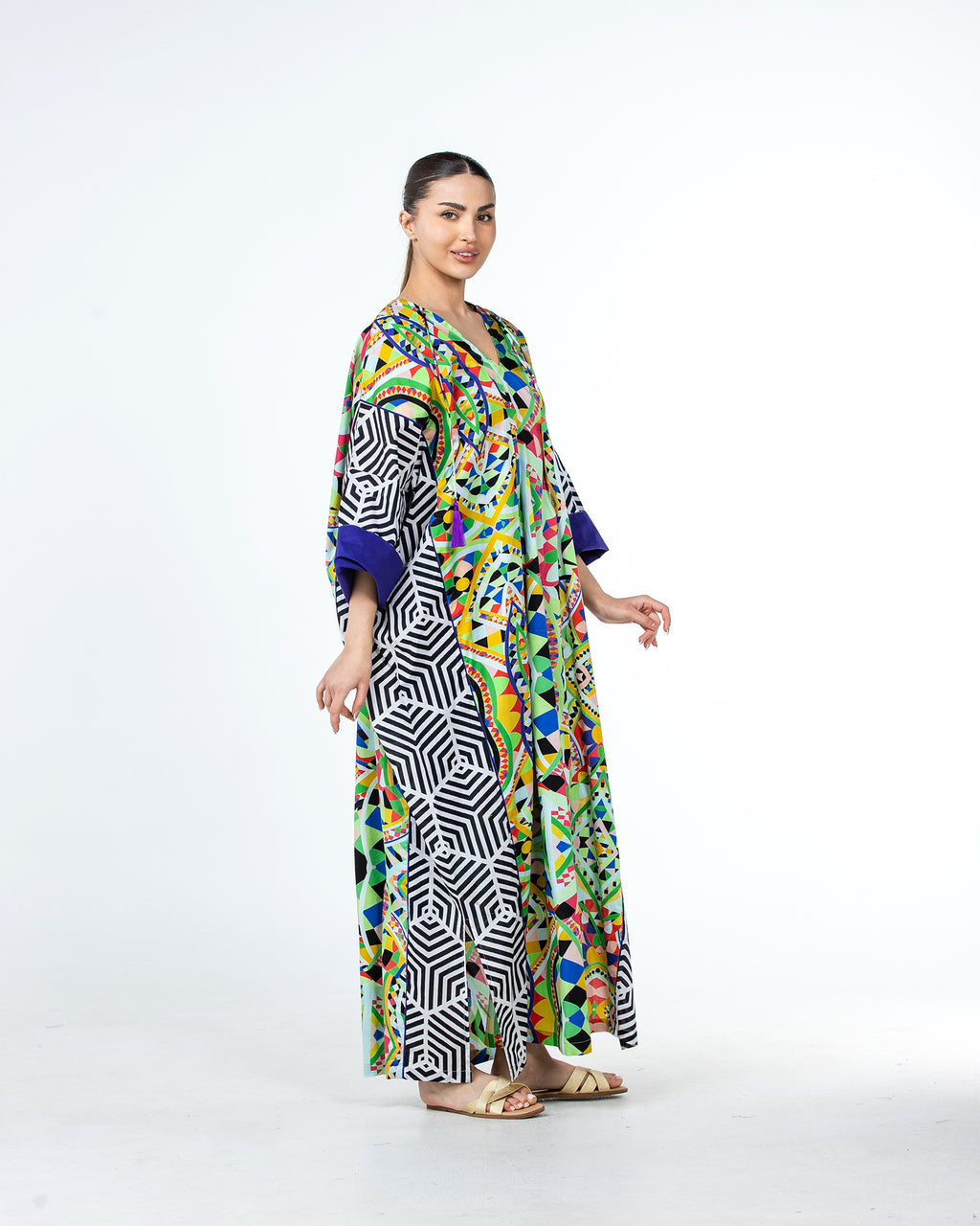 Sabah – Patchwork Cotton Kaftan Dress
