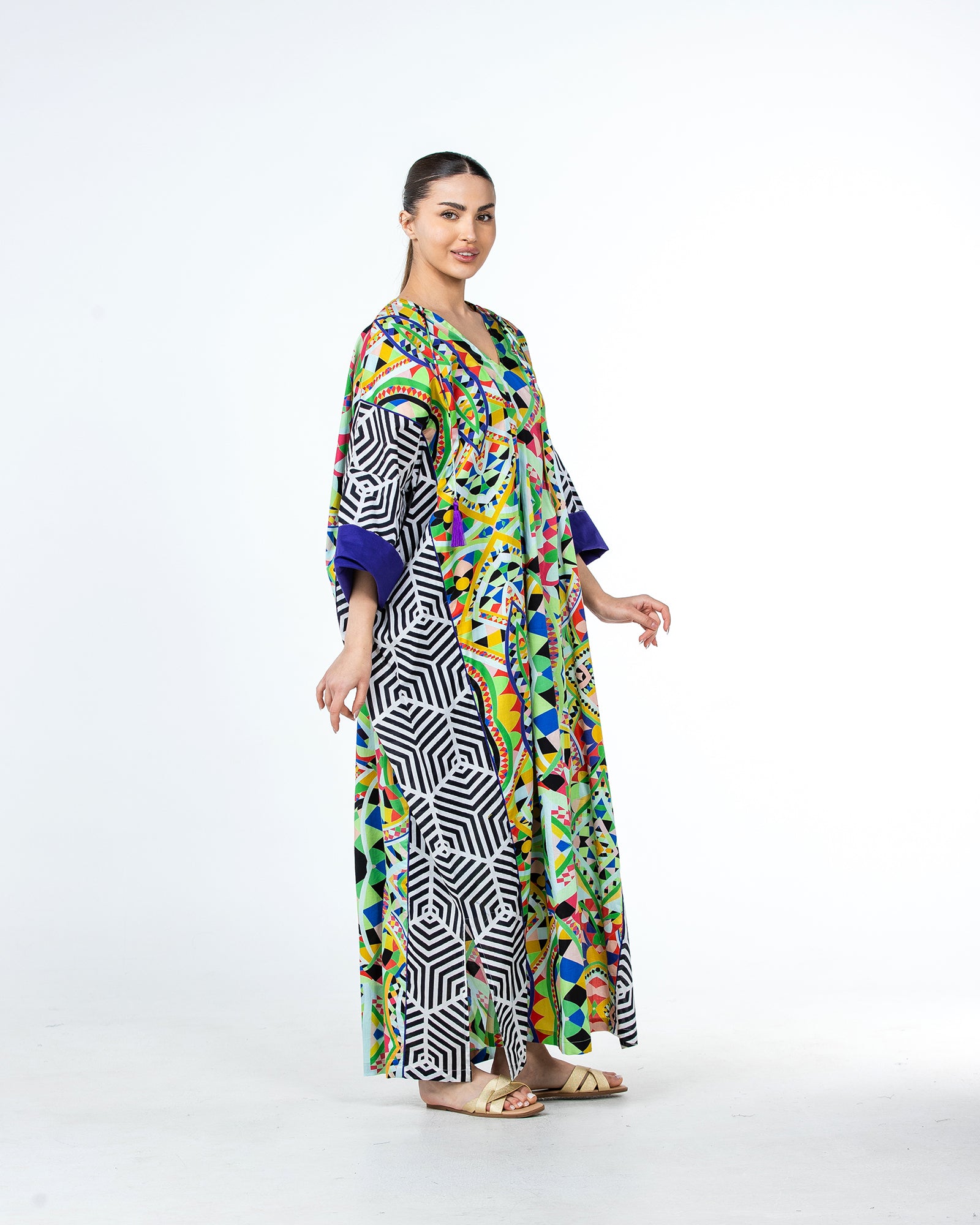 Sabah – Patchwork Cotton Kaftan Dress