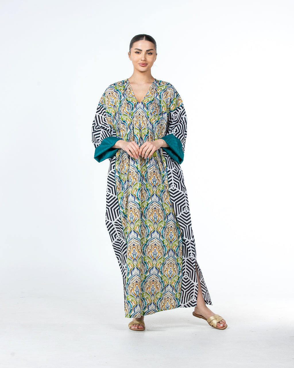 Sabah – Patchwork Cotton Kaftan Dress