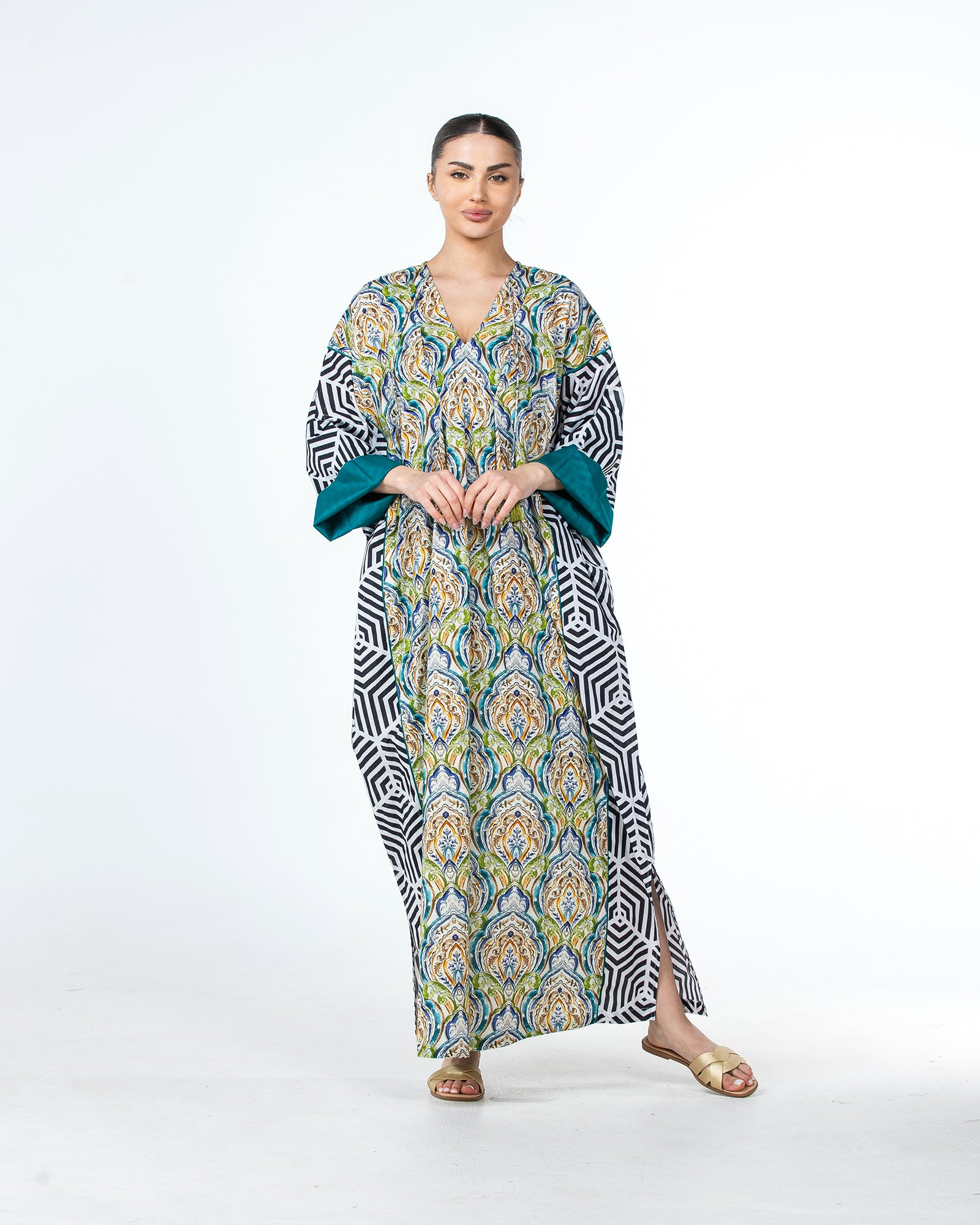 Sabah – Patchwork Cotton Kaftan Dress