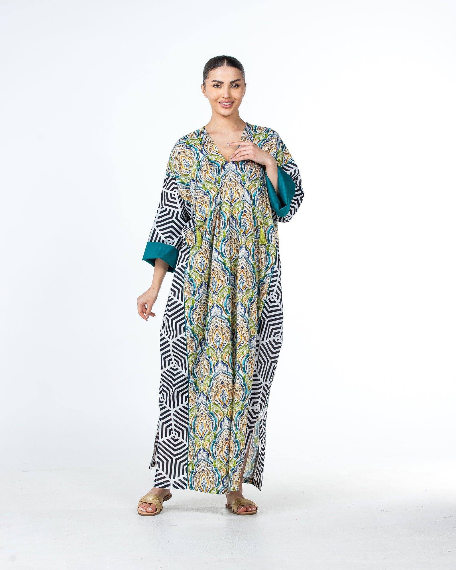Sabah – Patchwork Cotton Kaftan Dress