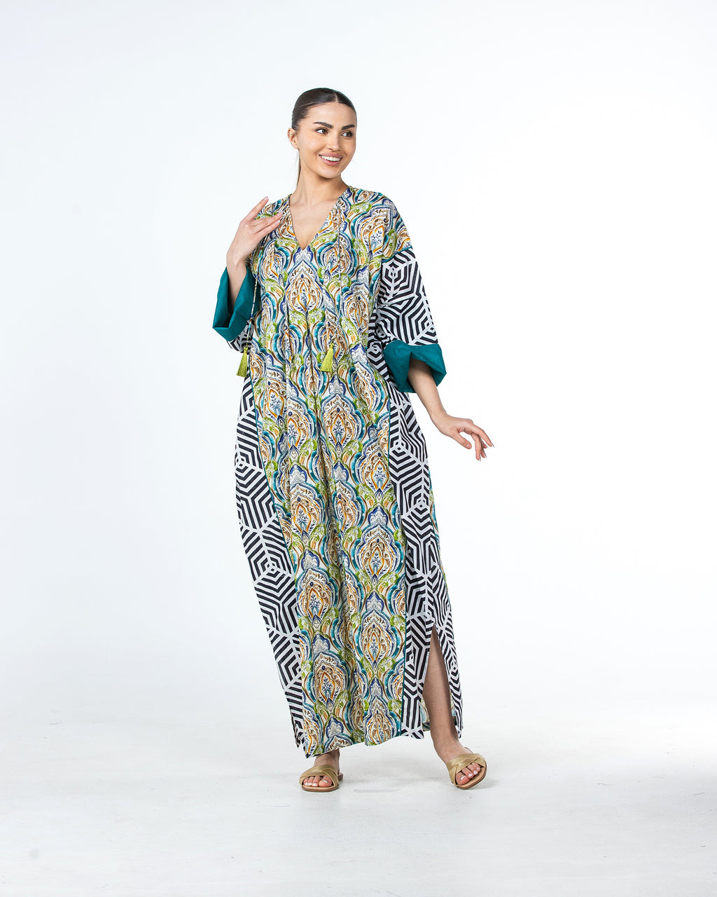 Sabah – Patchwork Cotton Kaftan Dress