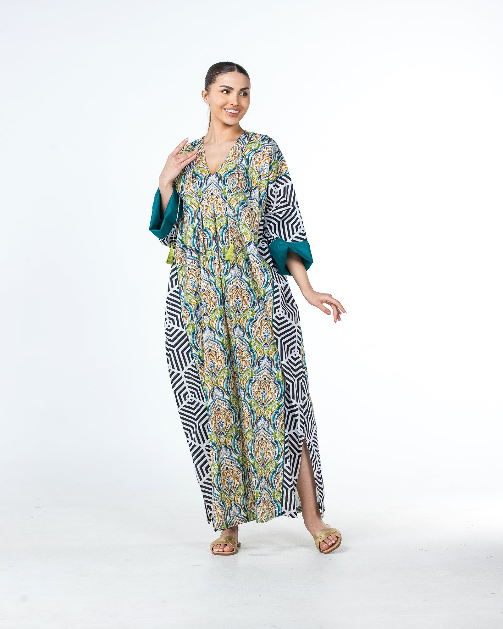 Sabah – Patchwork Cotton Kaftan Dress