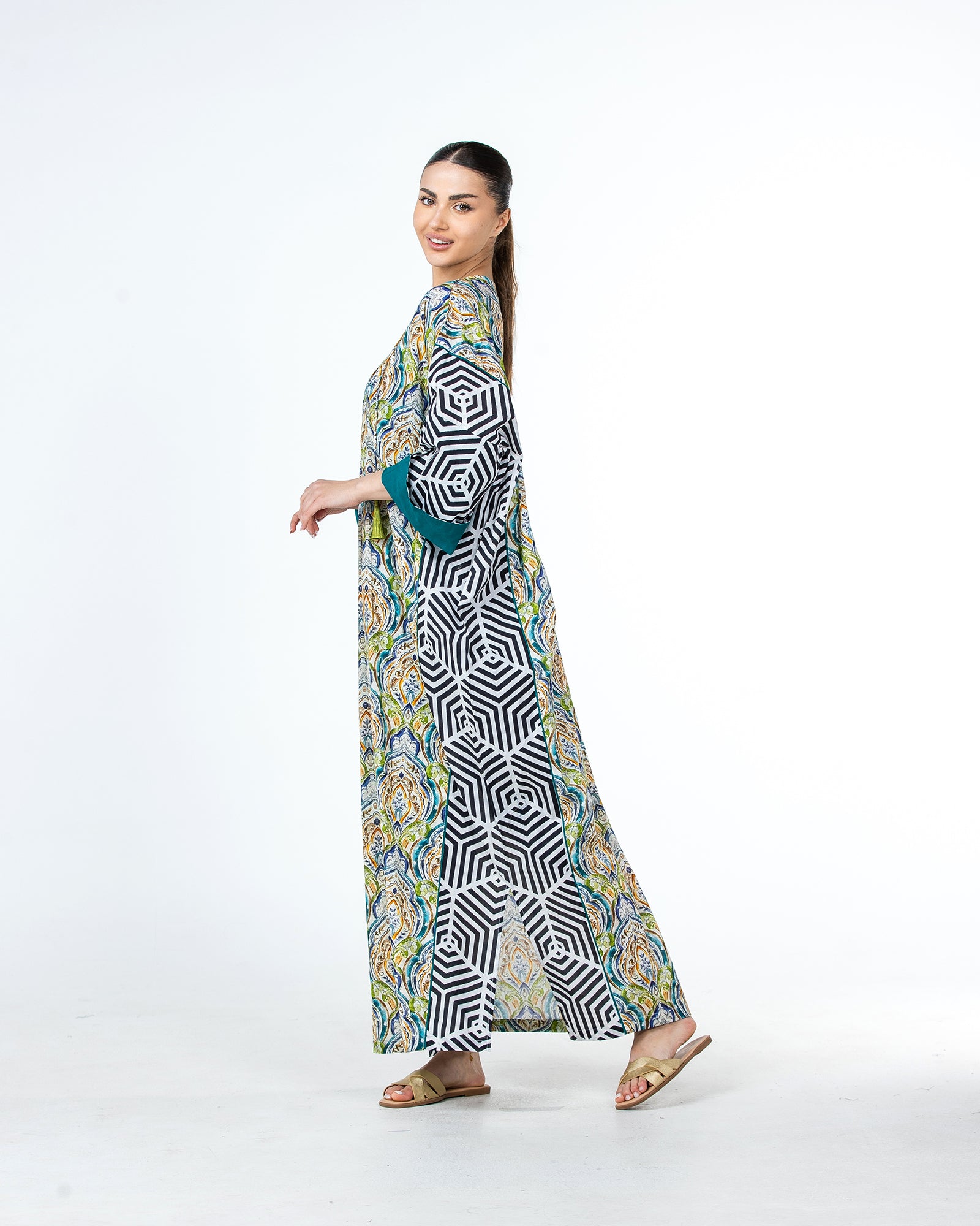 Sabah – Patchwork Cotton Kaftan Dress
