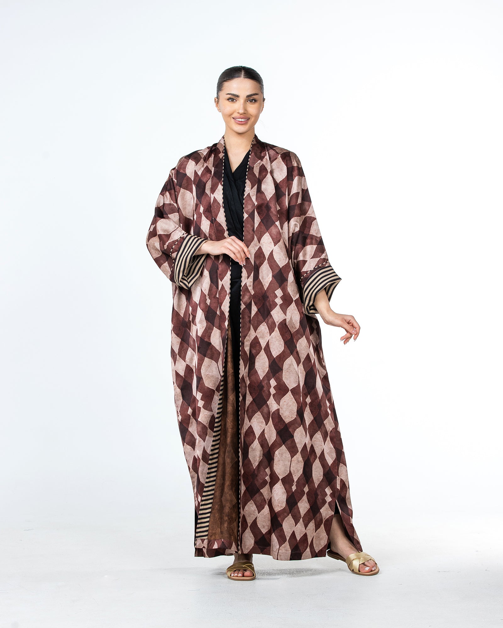 Myra – Printed Viscose Linen Kaftan Abaya