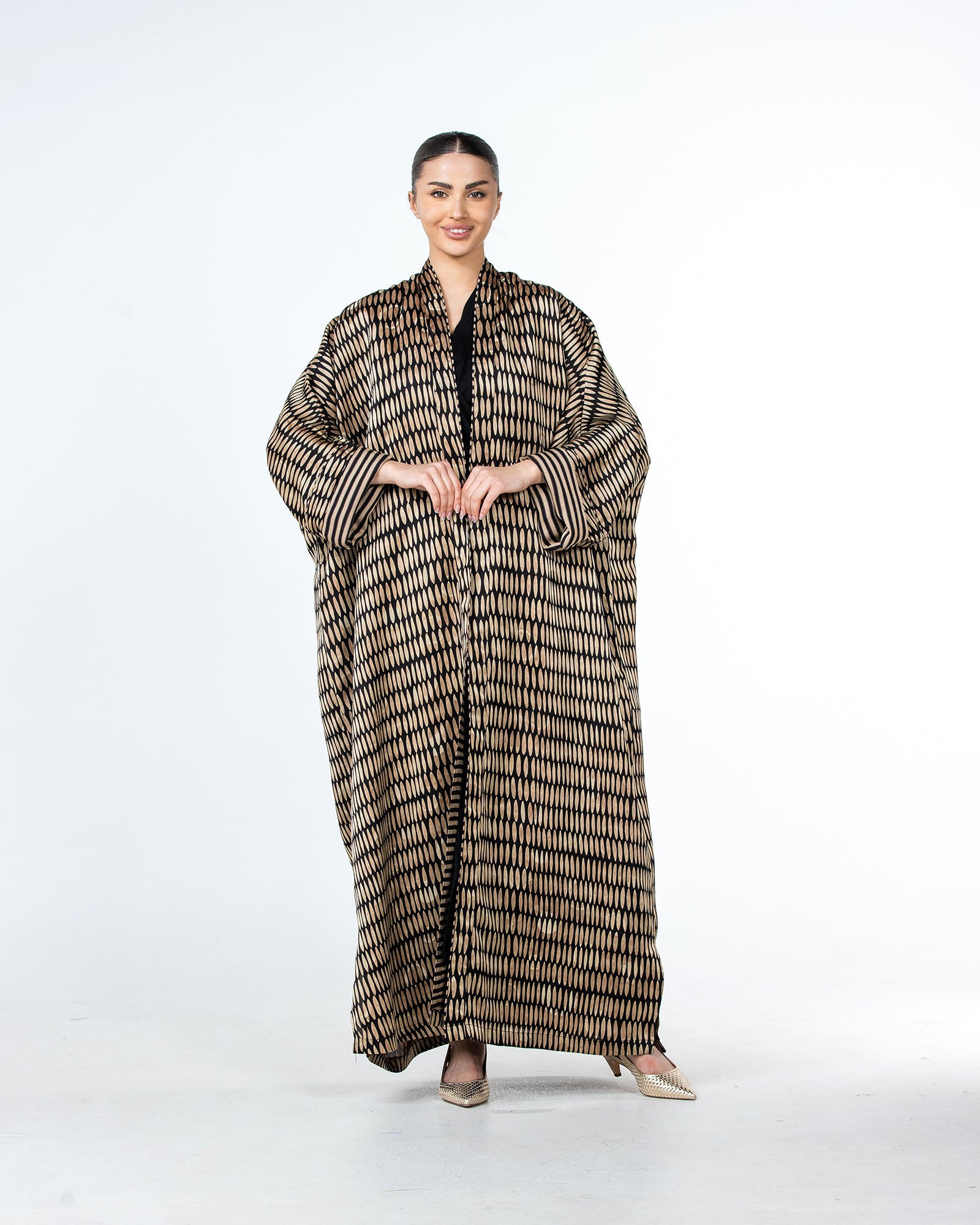 Myra – Printed Viscose Linen Kaftan Abaya