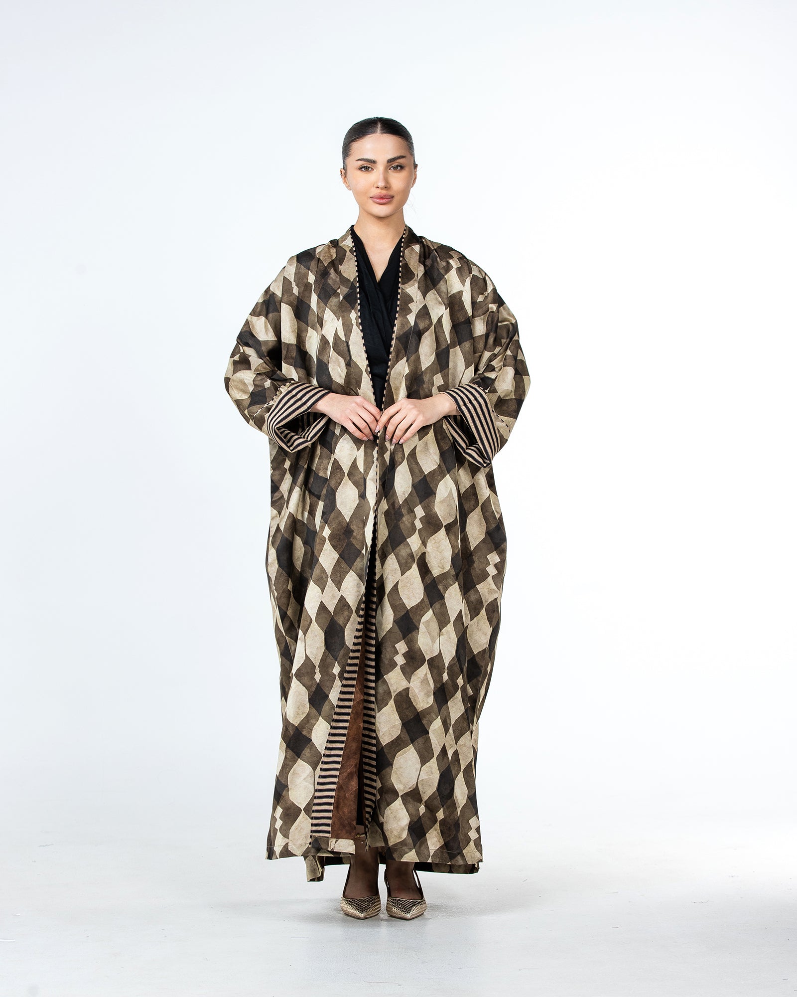 Myra – Printed Viscose Linen Kaftan Abaya