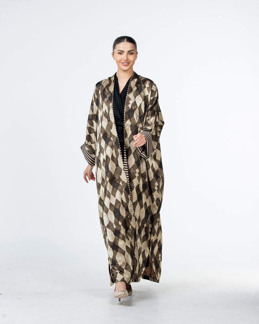 Myra – Printed Viscose Linen Kaftan Abaya