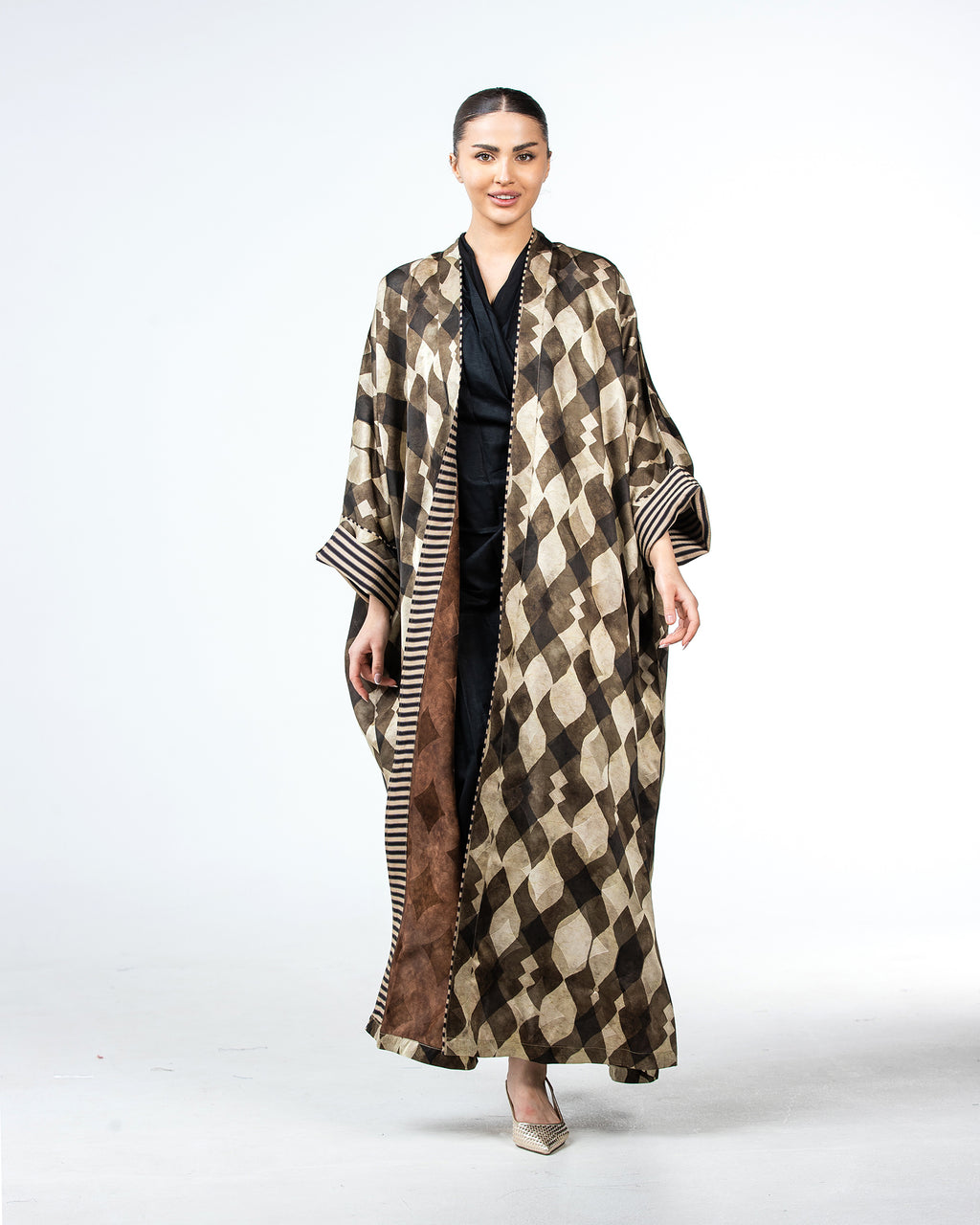 Myra – Printed Viscose Linen Kaftan Abaya