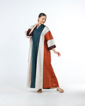  Aisha – Colorblock Cotton Flared Kaftan