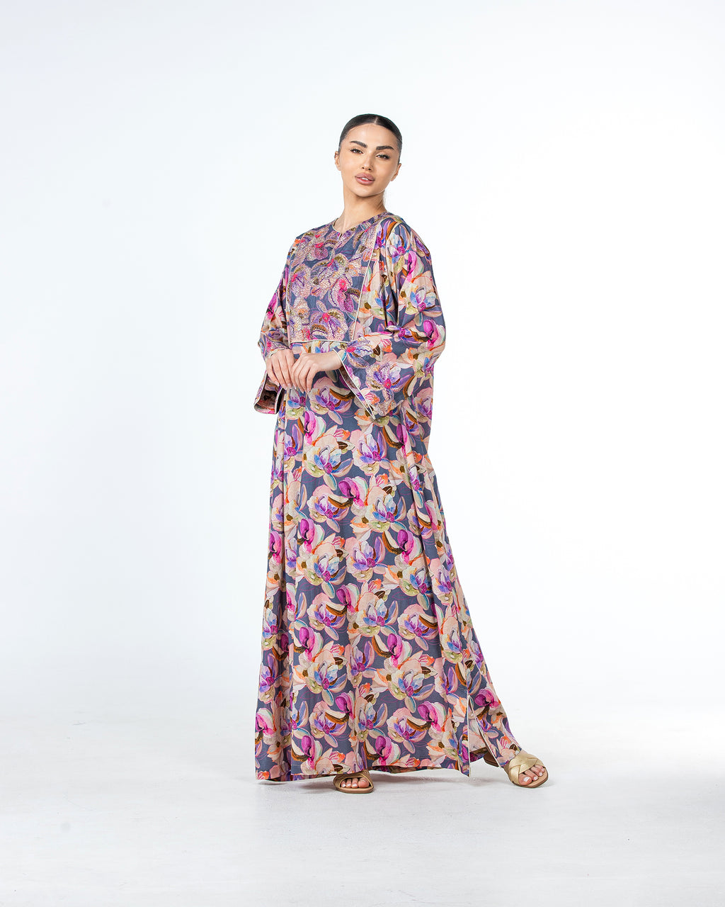 Mashail – Embroidered Cotton Mukhawar Dress