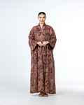 Lilian - Floral Printed Linen Flared Kaftan