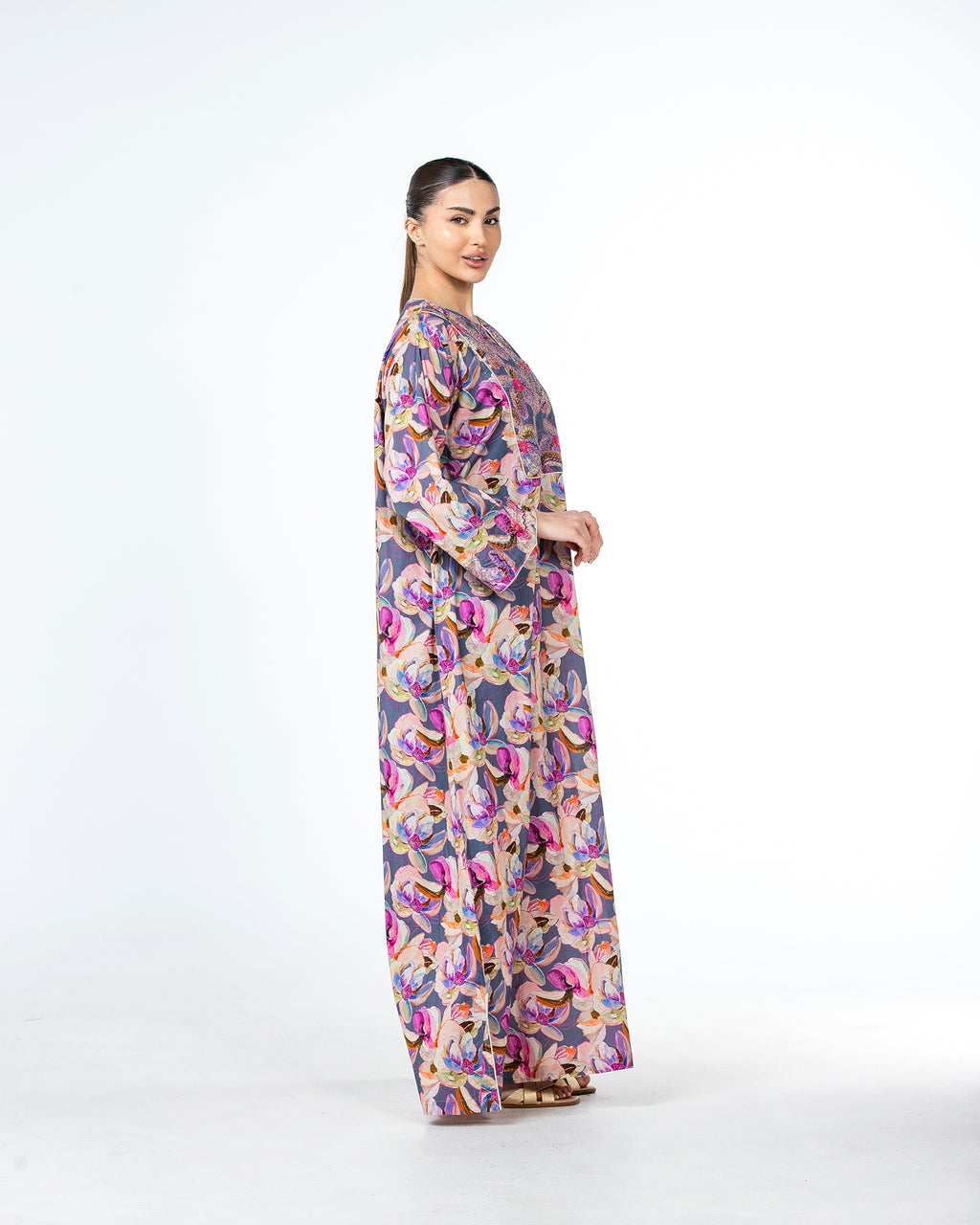 Mashail – Embroidered Cotton Mukhawar Dress