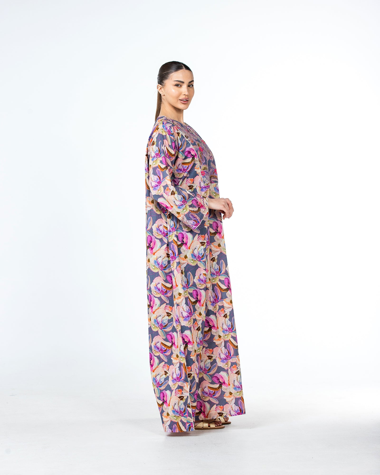 Mashail – Embroidered Cotton Mukhawar Dress