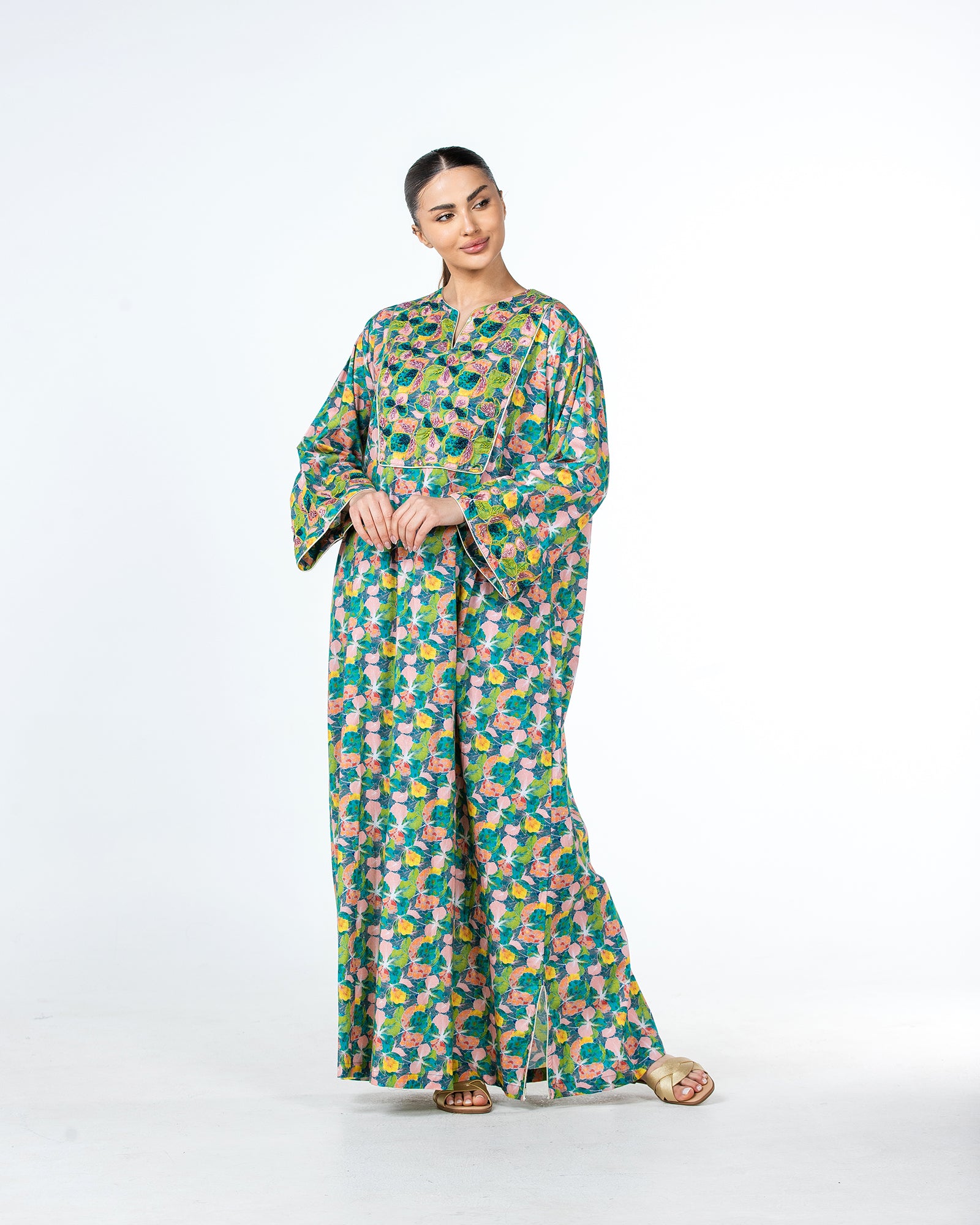Mashail – Embroidered Cotton Mukhawar Dress