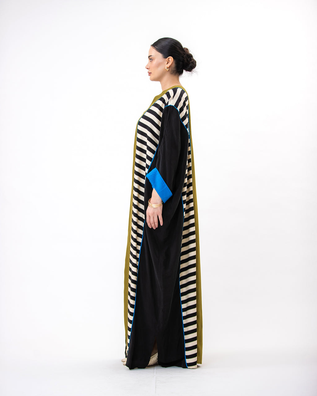 Moment Striped – Paneled Jalabiya Dress